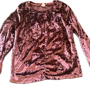 Old Navy Velvet Long Sleeve Top in Maroon